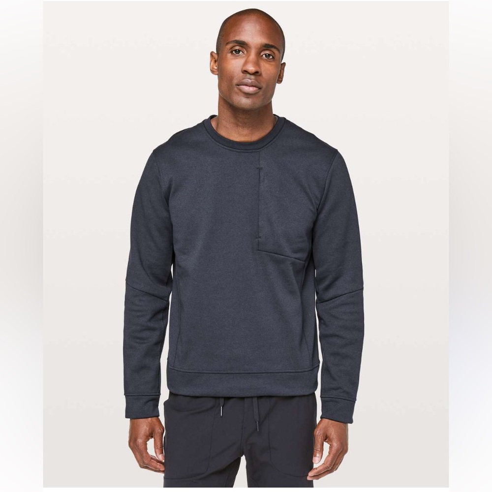 Lululemon City Sweat Crew Thermo Heathered Nautical Black Men’s Sweater XL